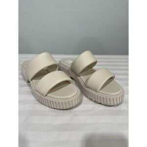 Sorel Ona Streetworks Platform Mid Heel Sandals Cream Women’s Size 9 NWOB